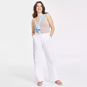 On 34th White Cargo Jeans